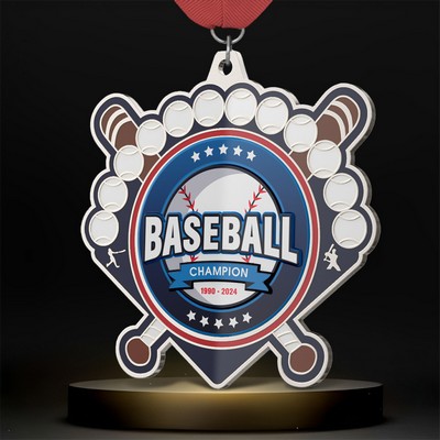 2" UV Printed Baseball Medals